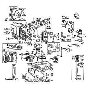 Engine Briggs & Stratton Model No. 191702-2133-01 Diagram and Parts List for 56138 5000001 - 5999999 Toro Lawn Tractor