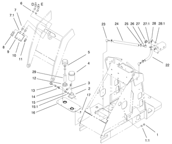 Hydraulic Cover And Hose Assembly Diagram and Parts List for 22302 990001 - 999999 Toro Lawn Tractor Accessories