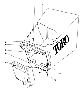 Grass Bag Assembly Diagram and Parts List for 20755 0000001 - 0999999 Toro Lawn Mower