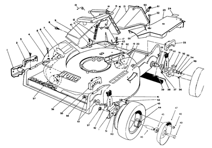 Housing Assembly Diagram and Parts List for 22145 69000001 - 69999999 Toro Lawn Mower
