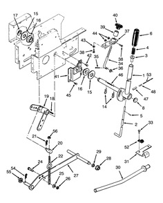 Manual Lift Linkage Diagram and Parts List for 73320 3900001 - 3999999 Toro Lawn Tractor