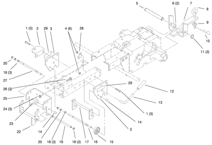 Hitches Diagram and Parts List for 73403 6900001 - 6999999 Toro Lawn Tractor