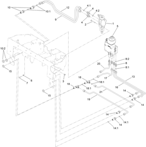 Principal Hydraulic Assembly Diagram and Parts List for 22324 407960000 - 409359999 Toro Lawn Tractor Accessories