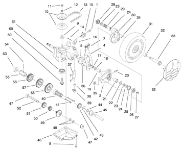 Gear Case Assembly Diagram and Parts List for 20778 7900001 - 7999999 Toro Lawn Mower