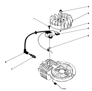 Flywheel & Magneto Assembly Diagram and Parts List for 20581 5000001 - 5999999 Toro Lawn Mower