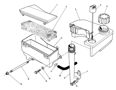 Air Cleaner & Fuel Tank Assembly Diagram and Parts List for 20622 6000001 - 6999999 Toro Lawn Mower