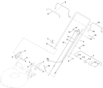 Upper Handle Assemlby Diagram and Parts List for 21356T 400000000 - 409999999 Toro Lawn Mower
