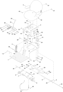 Seat Assembly Diagram and Parts List for 75756 400000000 - 412799999 Toro Lawn Tractor