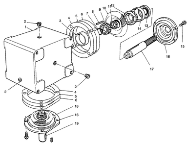 Gear Box Assembly Diagram and Parts List for 30662 590001 - 599999 Toro Lawn Mower