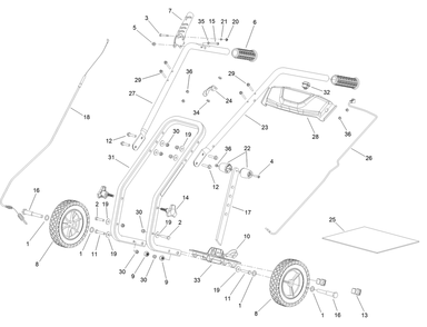 Handles And Controls Assembly Diagram and Parts List for 58604 323000001 - 999999999 Toro Tiller