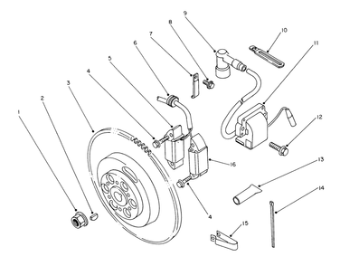 Ignition Assembly Diagram and Parts List for 62040 4000001 - 4999999 Toro Generator
