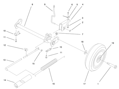 Deck Suspension Assembly Diagram and Parts List for 20913 790000001 - 799999999 Toro Lawn Mower