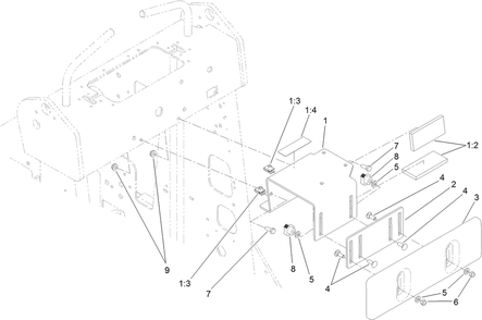 Thigh Support Assembly Diagram and Parts List for 22318 400000000 - 401999999 Toro Lawn Tractor Accessories
