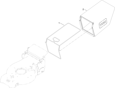 Grass Bag Assembly Diagram and Parts List for 21693 414500000 - 999999999 Toro Lawn Mower