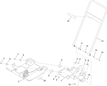 Handle And Base Assembly Diagram and Parts List for 68027 402300000 - 404319999 Toro Lawn Tractor