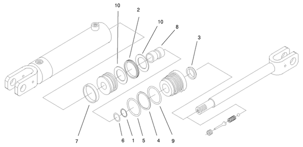 Hydraulic Cylinder No. 99-3051 Diagram and Parts List for 22304 900001 - 990001 Toro Lawn Tractor Accessories