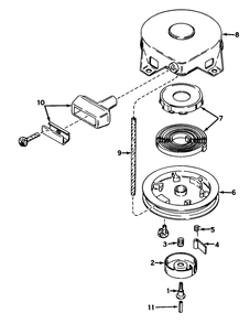 Rewind Starter No. 590420 Diagram and Parts List for 23205 6000001 - 6999999 Toro Lawn Mower