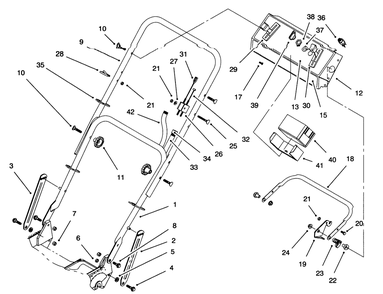 Handle Assembly (Model No. 20463 Only) Diagram and Parts List for 20463 5900001 - 5999999 Toro Lawn Mower