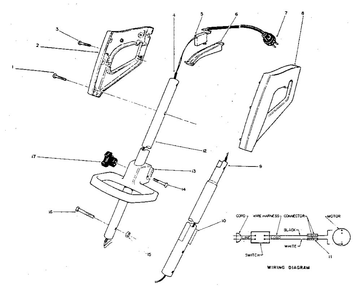 Handle Assembly Diagram and Parts List for 1410  Toro Trimmer