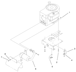 Engine System Components Assembly Diagram and Parts List for 71199 9900001 - 9999999 Toro Lawn Tractor