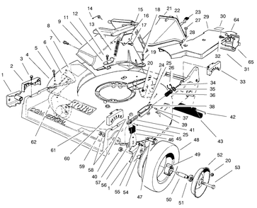 Housing Assembly Diagram and Parts List for 22142 7900001 - 7999999 Toro Lawn Mower
