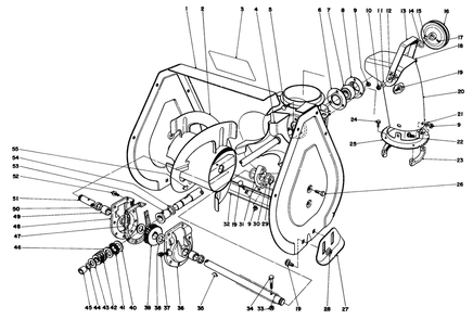 Auger Assembly Diagram and Parts List for 38052 4000001 - 4999999 Toro Snow Blower