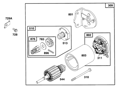 Engine Briggs & Stratton Model 283707-0156-01 Diagram and Parts List for 71182 5910001 - 5999999 Toro Lawn Tractor