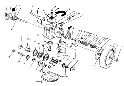 Gear Case Assembly Diagram and Parts List for 20322 2000001 - 2999999 Toro Lawn Mower
