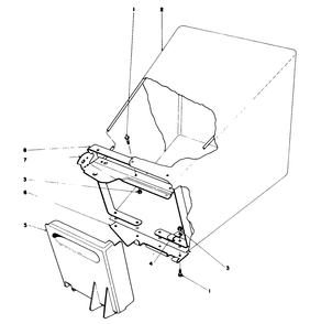 Grass Bag Assembly Diagram and Parts List for 16711 8000001 - 8999999 Toro Lawn Mower