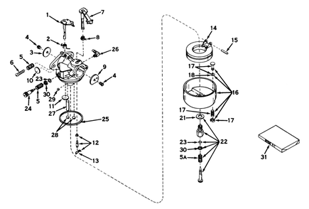 Carburetor No. 630958b Diagram and Parts List for 31303 3000001 - 3999999 Toro Snow Blower