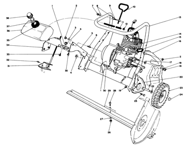 Engine Assembly Diagram and Parts List for 38165 1000001 - 1999999 Toro Snow Blower