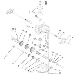 Gear Case Assembly Diagram and Parts List for 20776 7900001 - 7999999 Toro Lawn Mower