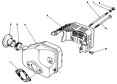 Muffler Assembly Diagram and Parts List for 22025 6000001 - 6999999 Toro Lawn Mower