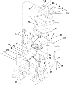 Cooling System Assembly Diagram and Parts List for 74264TE (270000001-270999999)(2007) Toro Lawn Mower