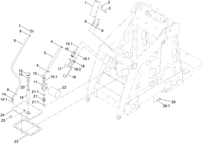 Cylinder Lock And Hydraulic Assembly Diagram and Parts List for 22337CP 410400000 - 999999999 Toro Lawn Tractor Accessories