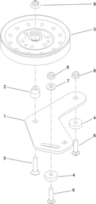 Left Hand Idler Assembly Diagram and Parts List for 79553 (312000001-312999999)(2012) Toro Lawn Mower