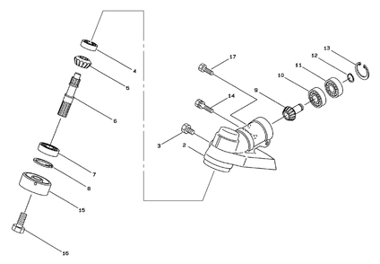 Gearcase Assembly Diagram and Parts List for 53003 790001 - 799999 Toro Trimmer