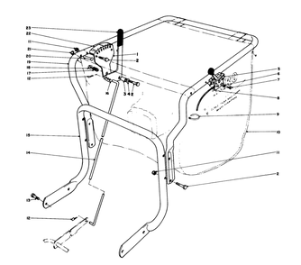 Controls And Handle Assembly (Model 62912) Diagram and Parts List for 62923 9000001 - 9999999 Toro Leaf Blower / Vacuum