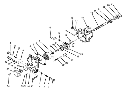 Hydraulic Pump Assembly No. 82-8220 Diagram and Parts List for 30186 590001 - 599999 Toro Lawn Tractor Accessories