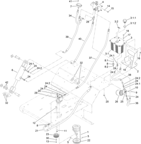 Auxiliary Hydraulic Assembly Diagram and Parts List for 29519 400000000 - 999999999 Toro Aerator