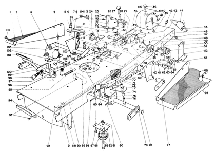 940 Chassis Assembly Diagram and Parts List for 55150 9000001 - 9999999 Toro Lawn Tractor