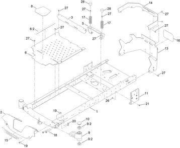 Frame Assembly Diagram and Parts List for 75841 400000000 - 416399999 Toro Lawn Tractor
