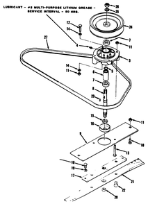 Spindle & Blade Assembly Diagram and Parts List for 35-30SL02 1000001 - 1999999 Toro Lawn Mower