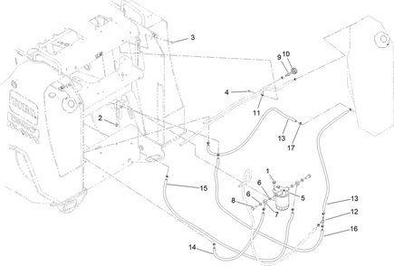 Fuel Filter And Hose Assembly Diagram and Parts List for 22530 414400000 - 999999999 Toro Lawn Tractor Accessories
