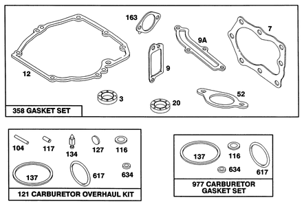 Engine Briggs & Stratton Model 124702-3115-01 Diagram and Parts List for 20217 2000001 - 2999999 Toro Lawn Mower