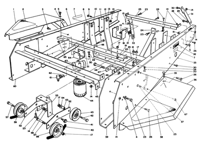 Frame & Jackshaft Assembly Diagram and Parts List for 30718 0000001 - 0999999 Toro Lawn Tractor