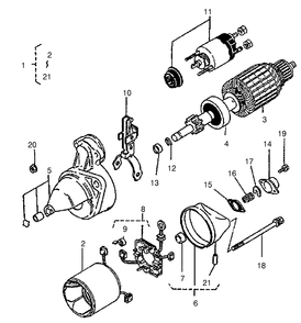 Starter (Component Part) Assembly Diagram and Parts List for 22302 990001 - 999999 Toro Lawn Tractor Accessories