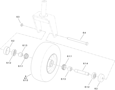 Caster Wheel Assembly Diagram and Parts List for 2720 312000001 - 312999999 Toro Lawn Tractor Accessories