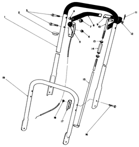 Handle Assembly Diagram and Parts List for 22010 4000001 - 4999999 Toro Lawn Mower