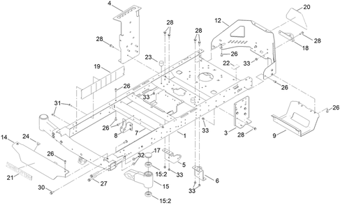 Frame Assembly Diagram and Parts List for 75763 400000000 - 999999999 Toro Lawn Tractor